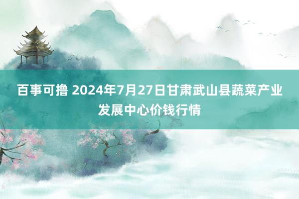 百事可撸 2024年7月27日甘肃武山县蔬菜产业发展中心价钱行情