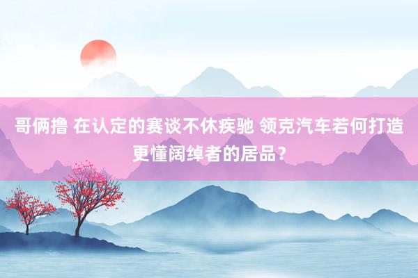 哥俩撸 在认定的赛谈不休疾驰 领克汽车若何打造更懂阔绰者的居品？